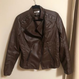 Faux leather coat